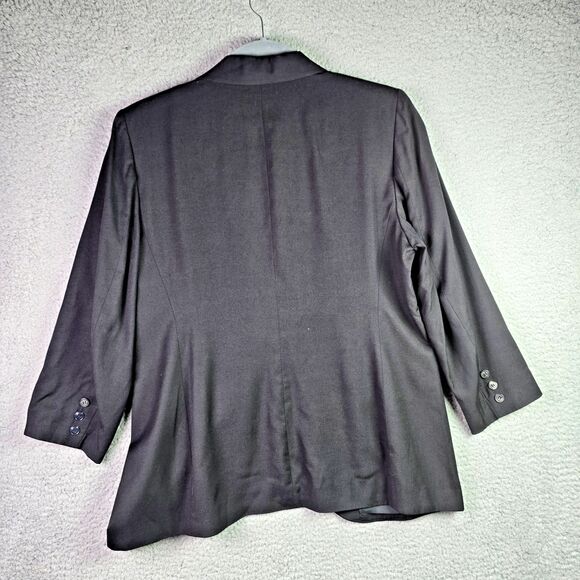 VTG JH Collectibles Classic Black Blazer Notch Lapel Union Tag Career Plus Sz 16 - Picture 15 of 16